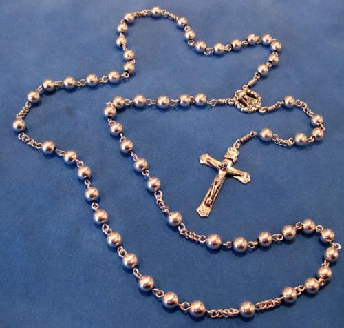 6mm sterling silver rosary